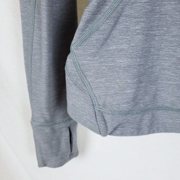 Lululemon Precision Jacket Asymmetric Womens 6 Gray Thumbholes Running - Picture 8 of 11